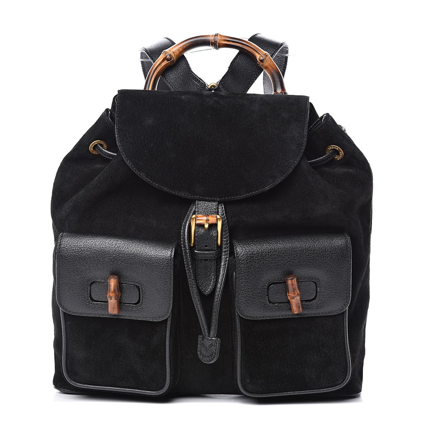 Suede Bamboo Backpack Black