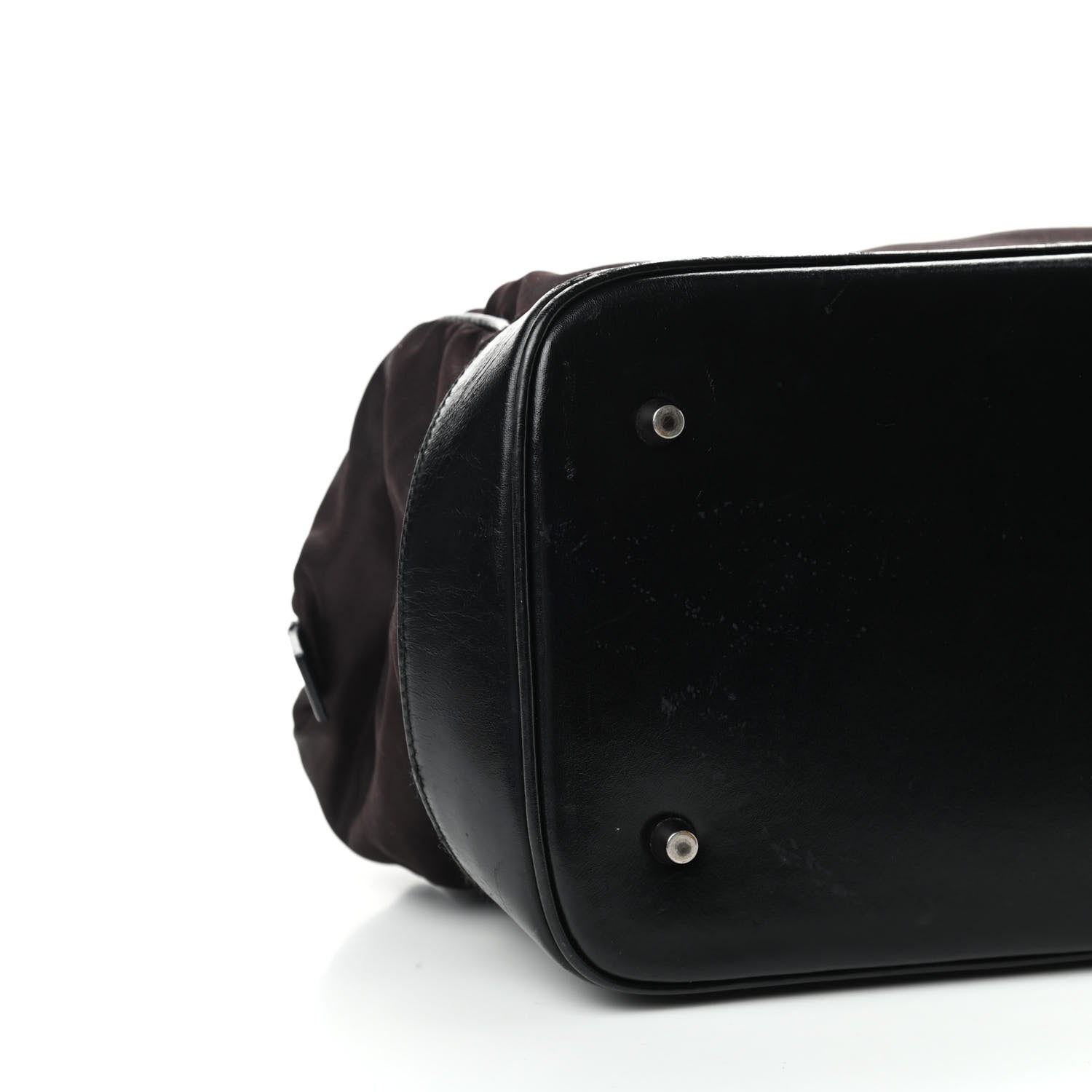 Prada Tessuto Nylon Soft Calfskin Shoulder Bag Ebano 8 of 10