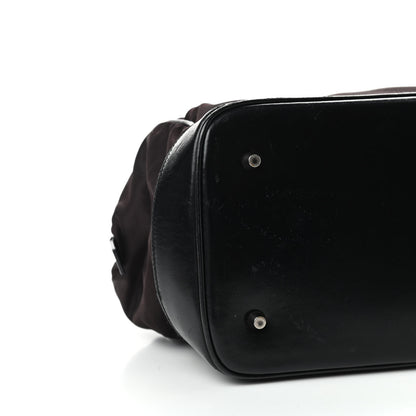 Prada Tessuto Nylon Soft Calfskin Shoulder Bag Ebano 8 of 10