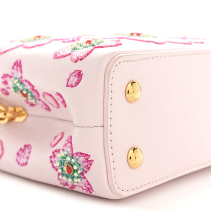 Louis Vuitton LV X TM Lambskin Beaded Embroidered Mini Cherry Blossom Capucines Pink 8 of 10