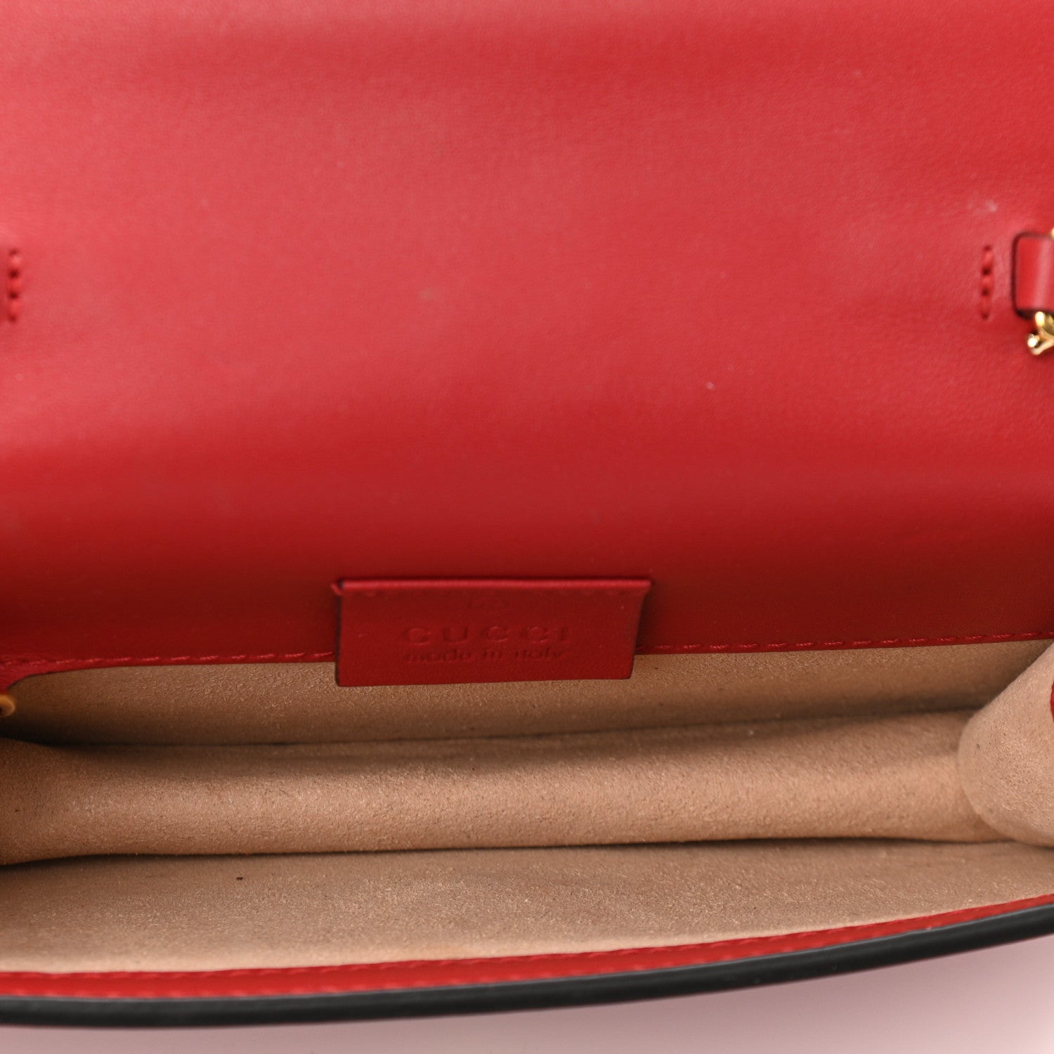 Gucci Calfskin Super Mini Sylvie Chain Shoulder Bag Hibiscus Red 5 of 14