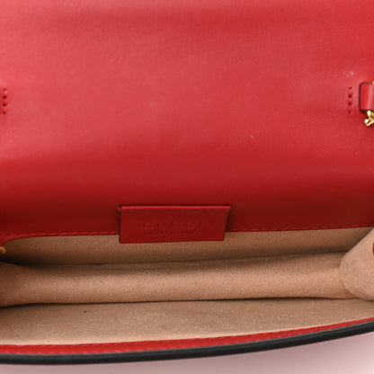 Gucci Calfskin Super Mini Sylvie Chain Shoulder Bag Hibiscus Red 5 of 14