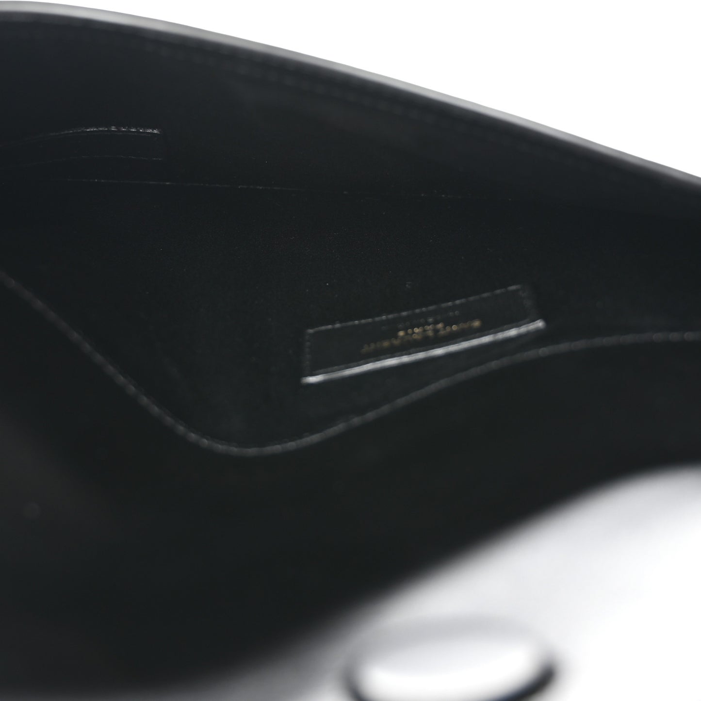 Patent Calfskin Monogram Uptown Clutch Black