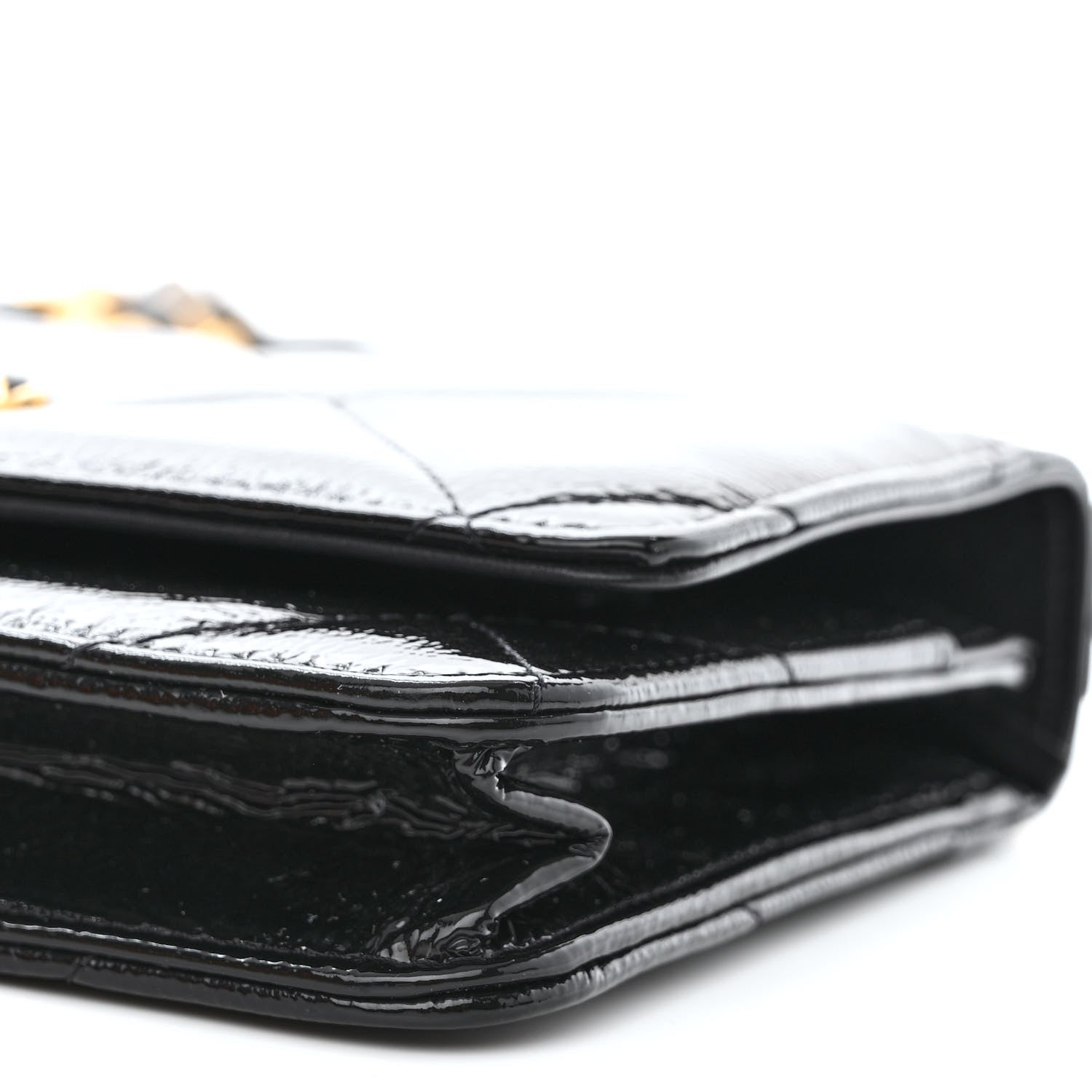 Chanel Shiny Crumpled Calfskin Quilted Chanel 19 Wallet On Chain WOC Black 11 of 14