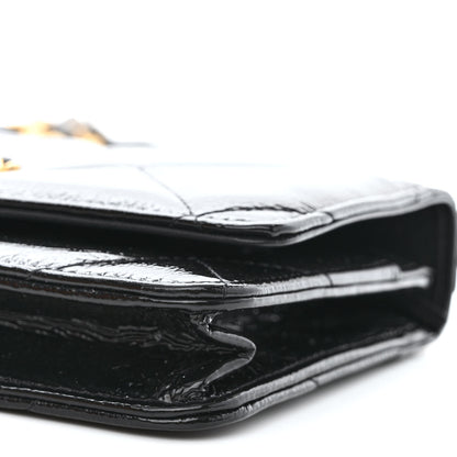 Chanel Shiny Crumpled Calfskin Quilted Chanel 19 Wallet On Chain WOC Black 11 of 14