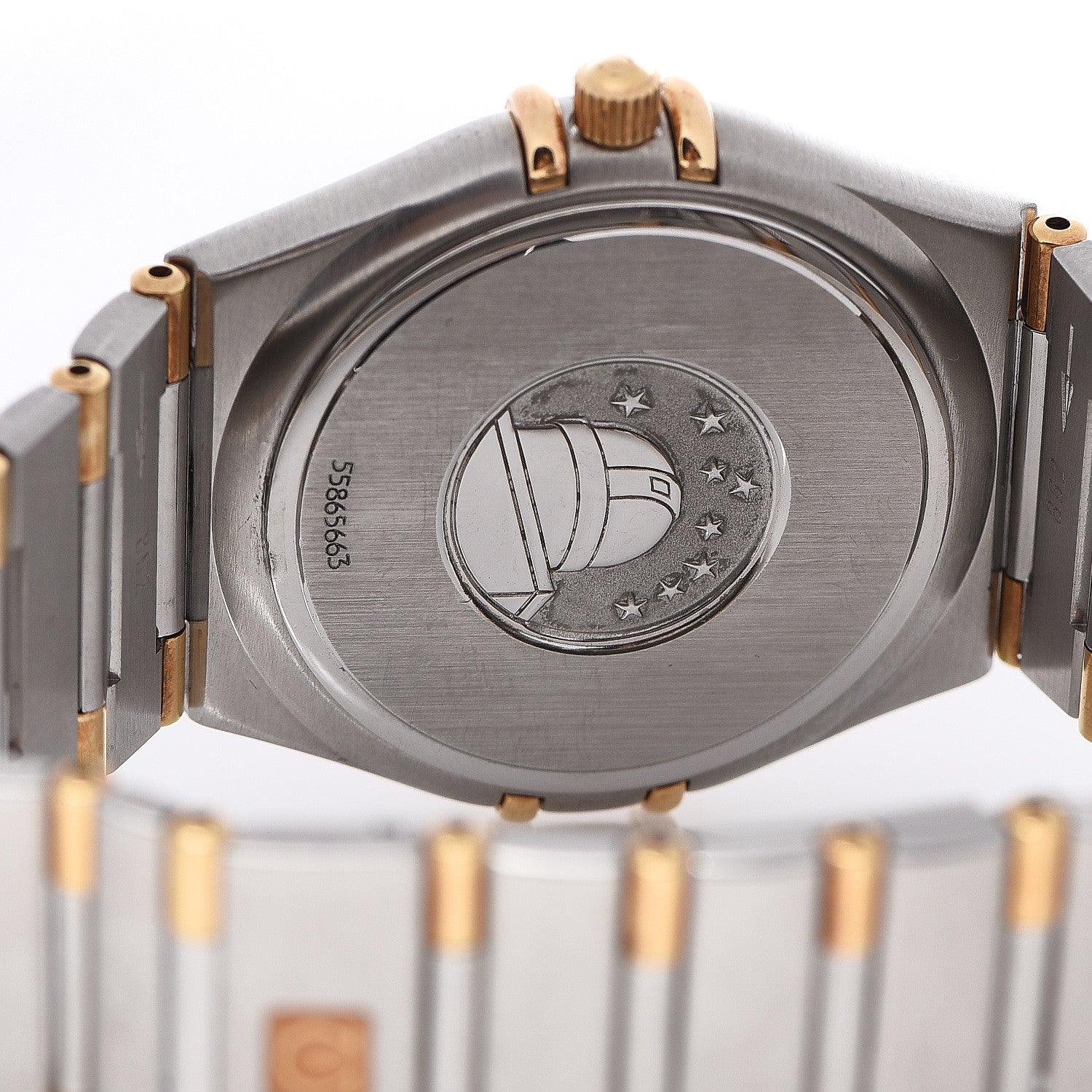 Omega Stainless Steel 18K Yellow Gold 33mm Constellation Quartz Watch White 1312.30 4 of 4