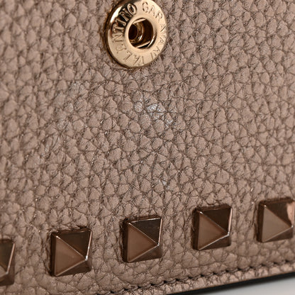 Valentino Garavani Metallic Pebbled Calfskin Rockstud Phone Case With Chain Sasso 12 of 12