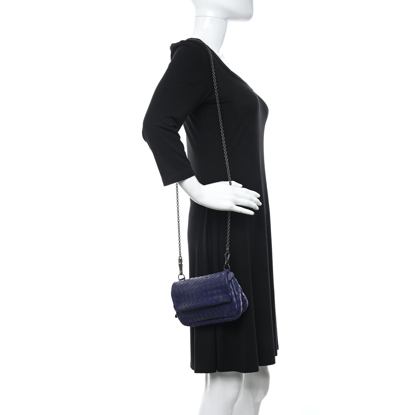 Nappa Intrecciato Small Chain Crossbody Atlantic