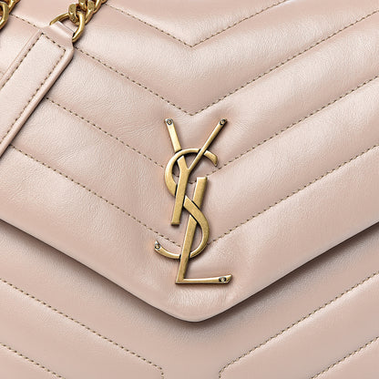 Saint Laurent Calfskin Y Quilted Monogram Medium Loulou Chain Satchel Light Natural 10 of 10