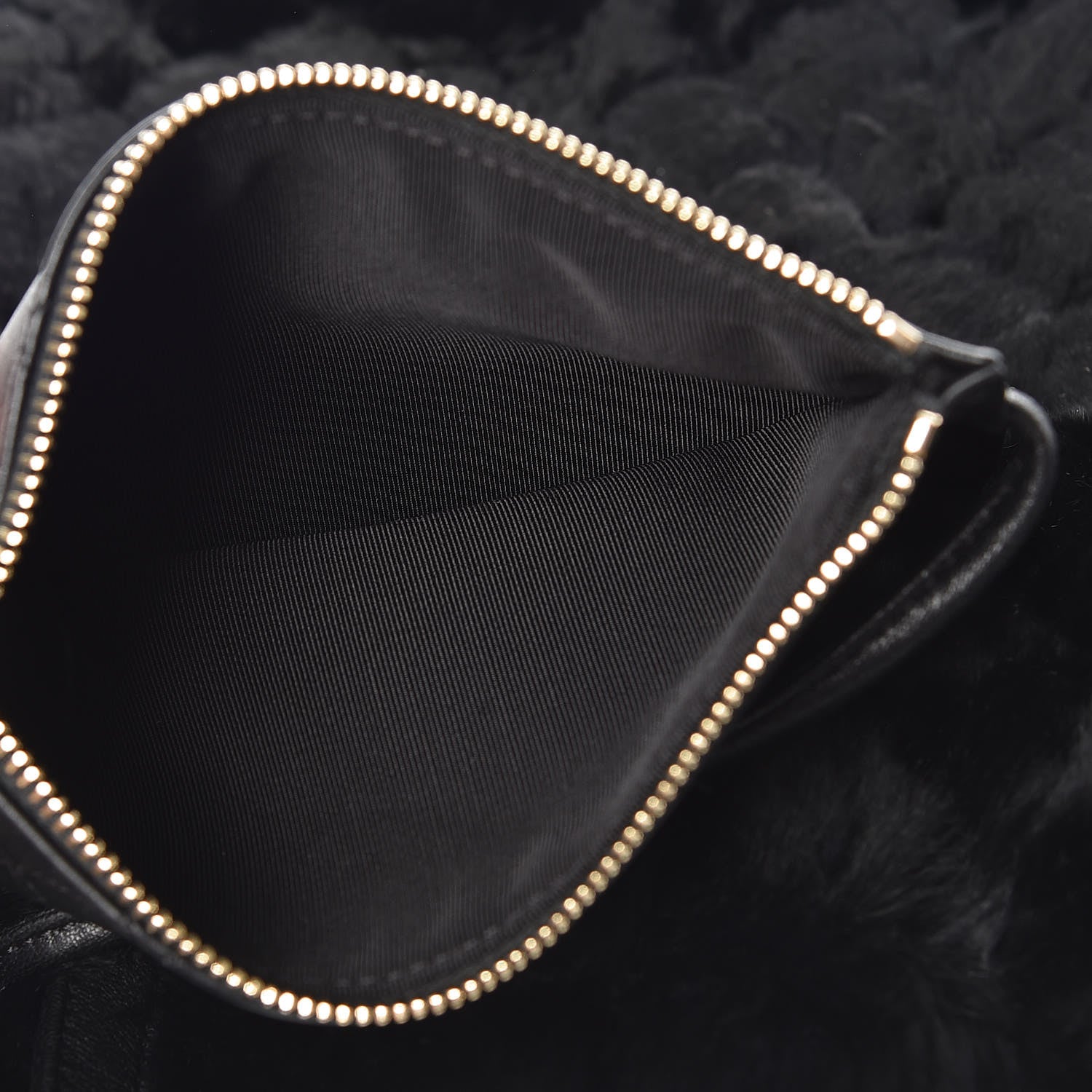 Chanel Rabbit Fur Quilted Embellished Shopping Tote Black 7 of 11