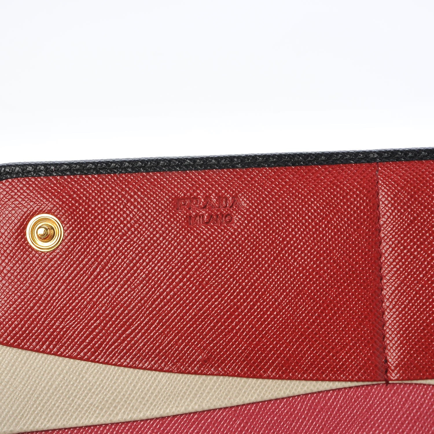 Prada Saffiano Multicolor Continental Flap Wallet Black Peonia 5 of 7