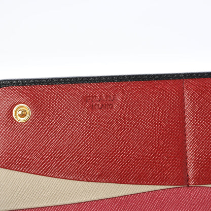 Prada Saffiano Multicolor Continental Flap Wallet Black Peonia 5 of 7