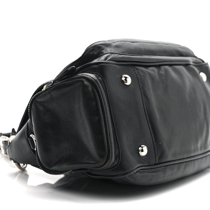 Prada Cervo Antik Easy A Foldover Pushlock Flap Shoulder Bag Black 8 of 14
