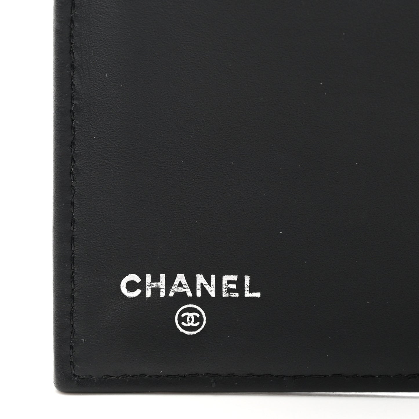Patent Quilted Large Flap Wallet Black