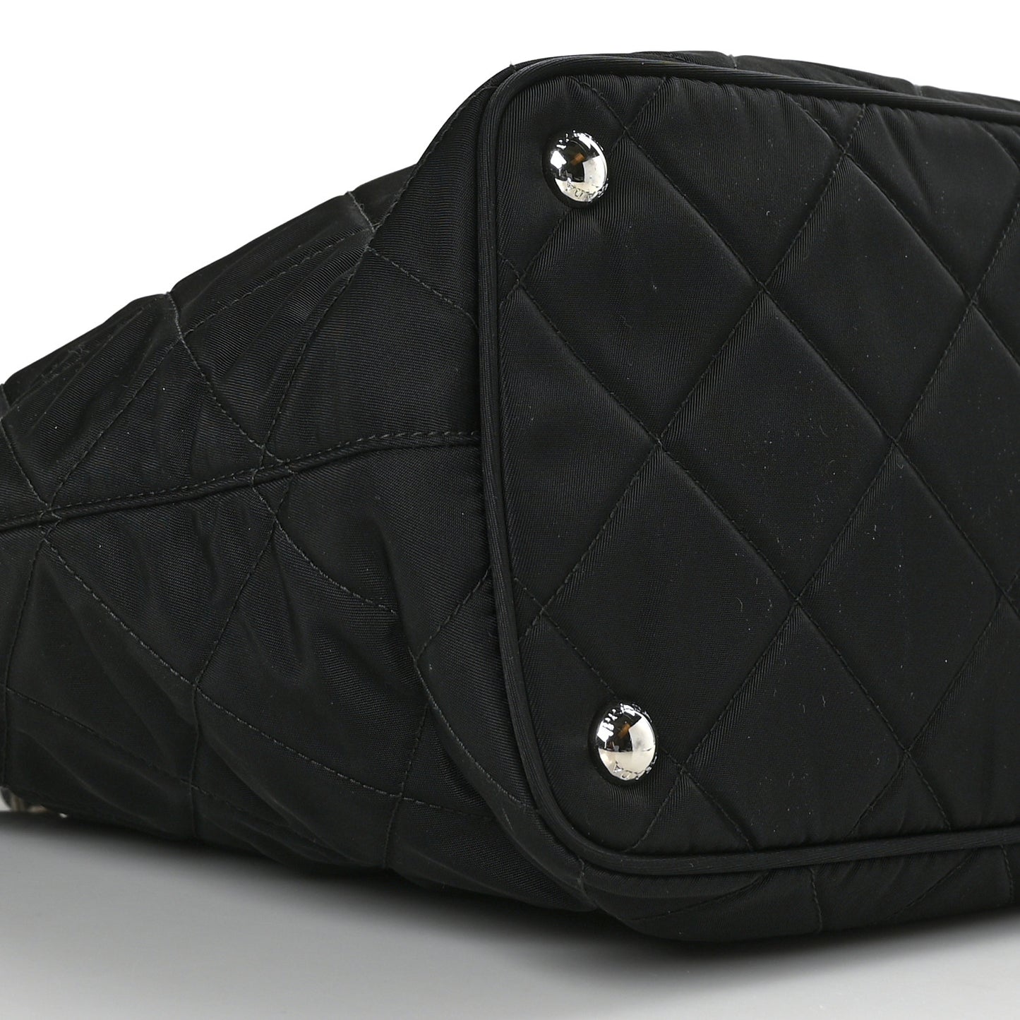 Nylon Tessuto Impuntu Quilted Tote Black