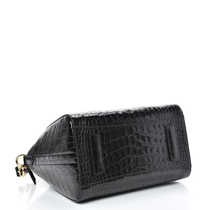 Givenchy Calfskin Crocodile Embossed Small Antigona Black 3 of 10