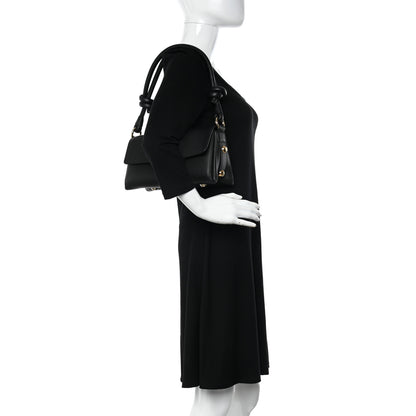 Salvatore Ferragamo Calfskin Glam Shoulder Bag Black 2 of 13
