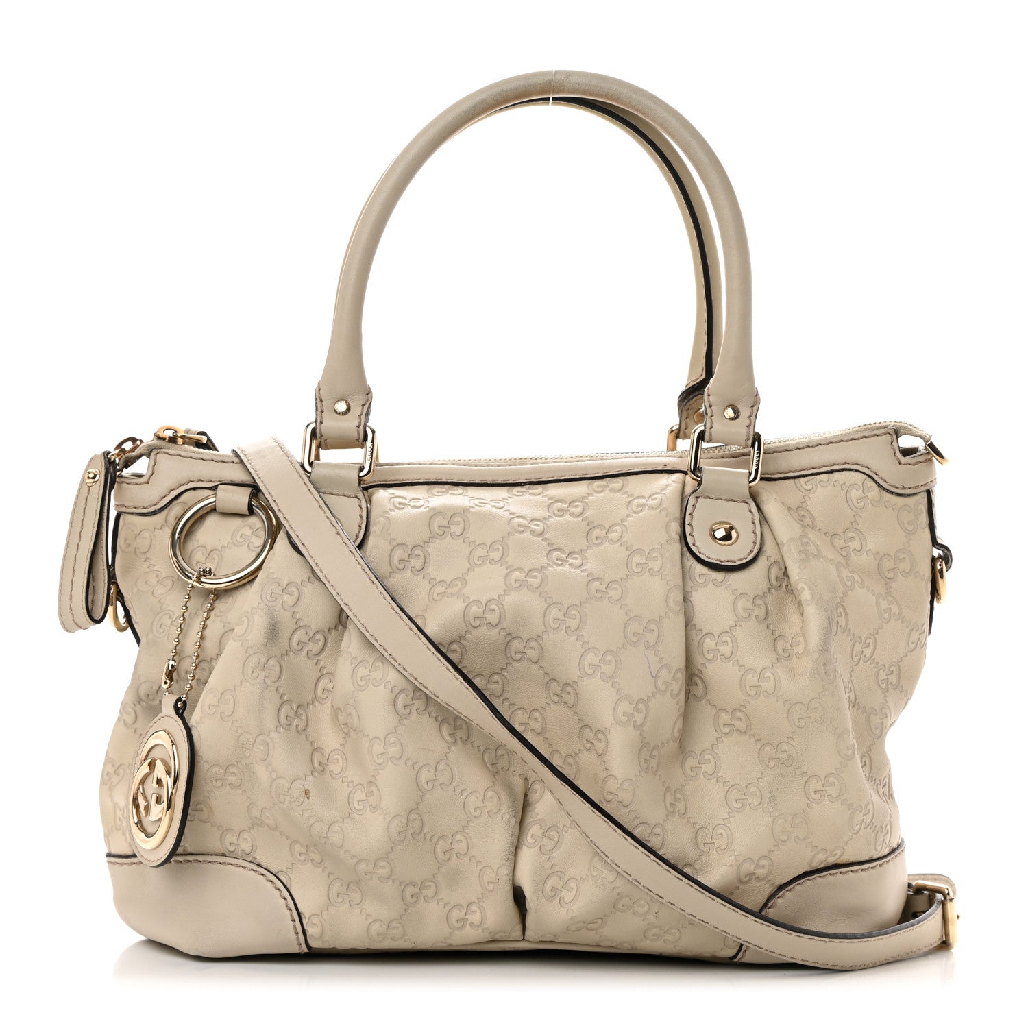 Gucci Guccissima Medium Sukey Top Handle Bag White 1 of 26