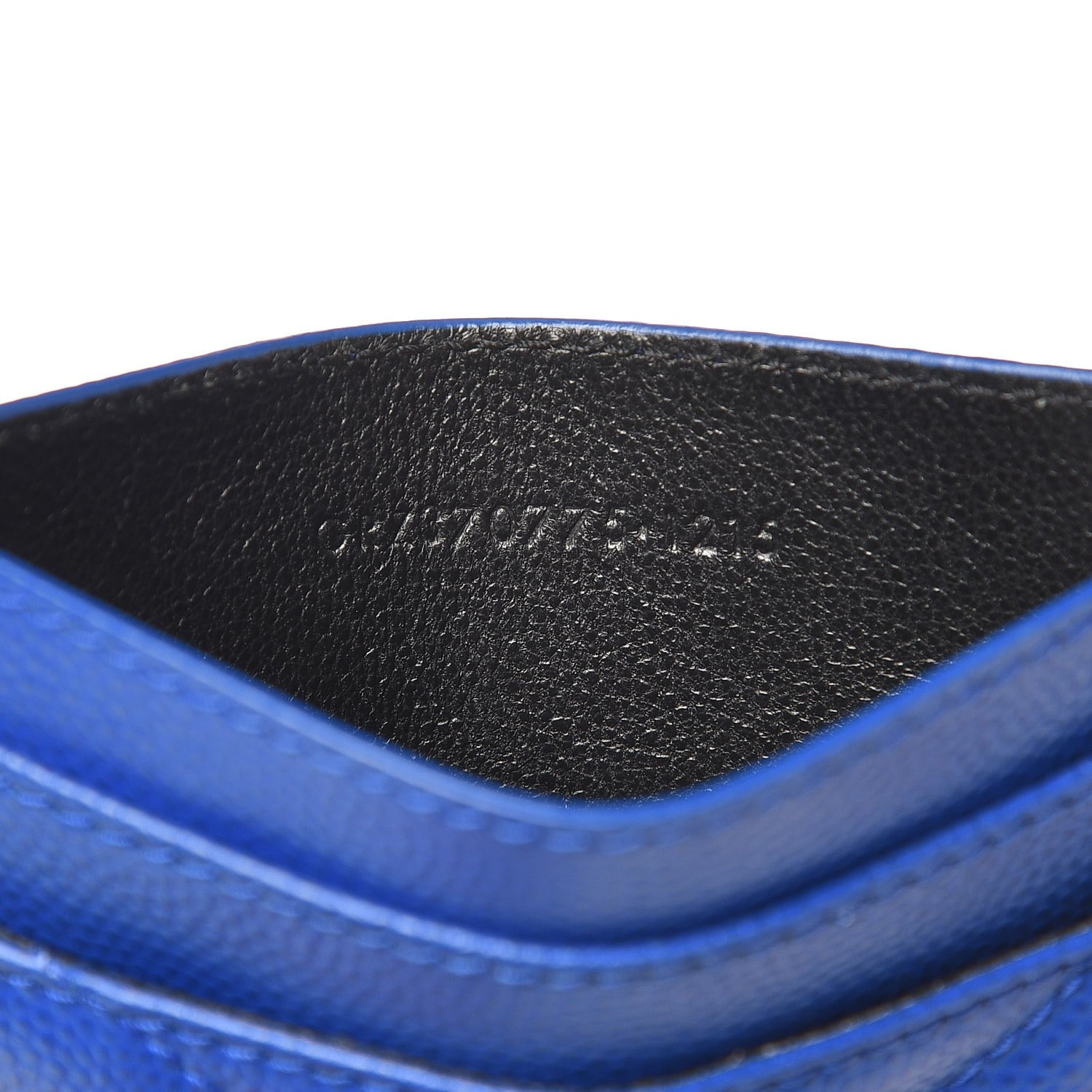 Saint Laurent Grain De Poudre Matelasse Monogram Credit Card Case Blue Majorelle 7 of 7