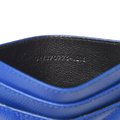 Saint Laurent Grain De Poudre Matelasse Monogram Credit Card Case Blue Majorelle 7 of 7