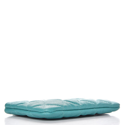 Chanel Caviar Quilted Small Cosmetic Case Turquoise 4 of 10