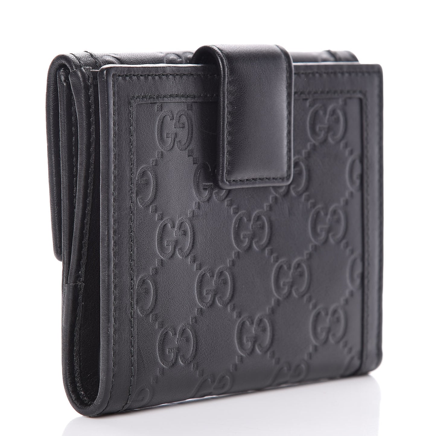 Guccissima Sukey French Flap Wallet Black