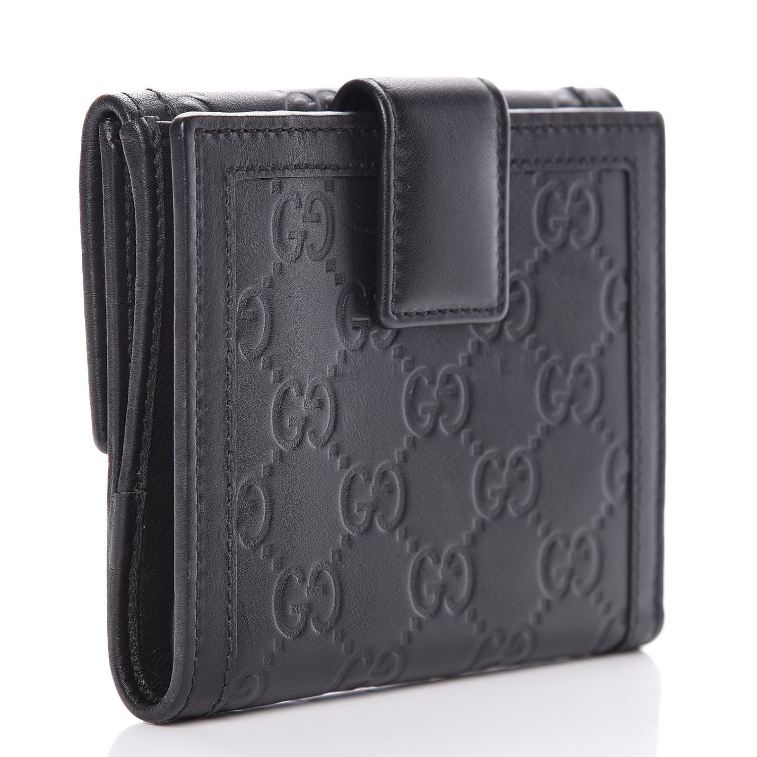 Gucci Guccissima Sukey French Flap Wallet Black 3 of 11