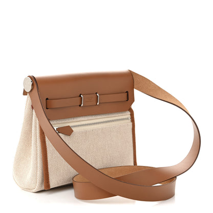 Hermes Military Toile Vache Hunter Herbag Zip Retourne 20 Ecru Beige Fauve 3 of 11