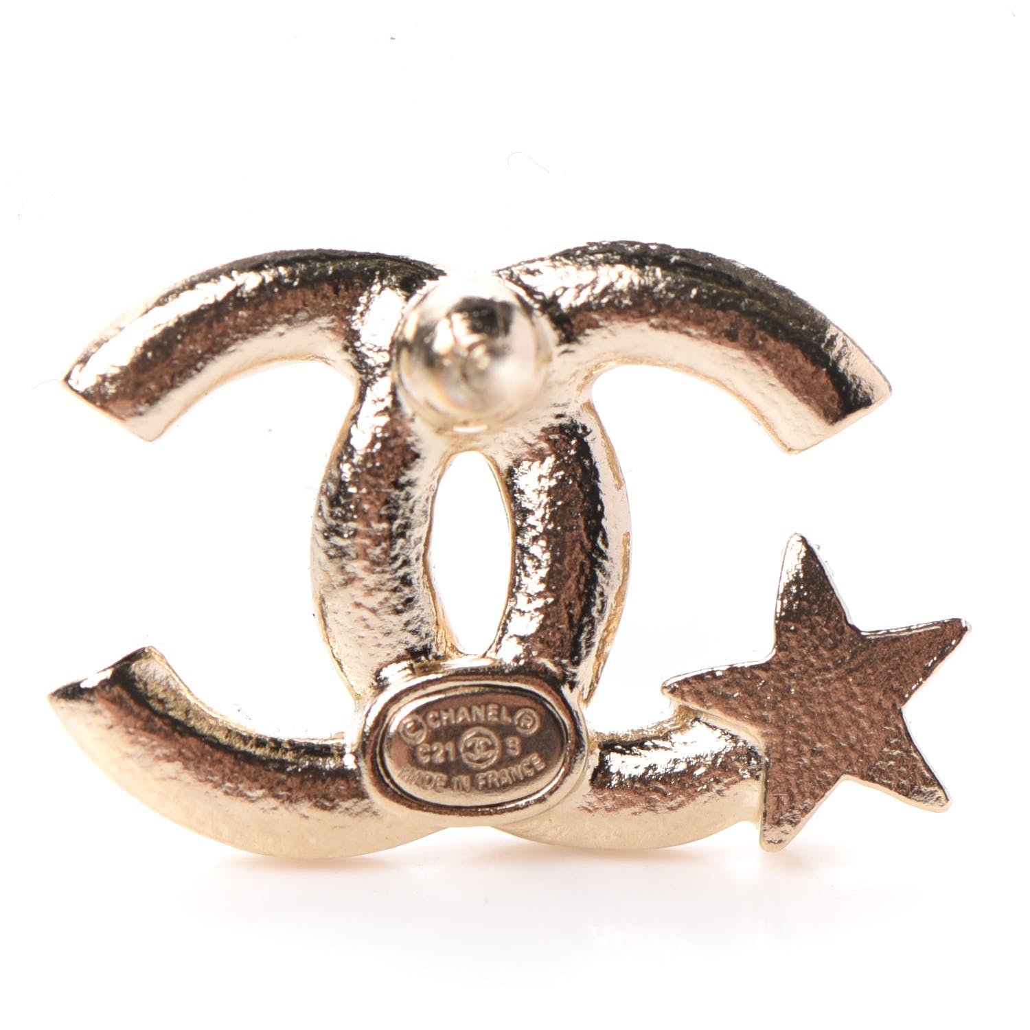 Chanel Crystal CC Starfall Earrings Gold 4 of 5