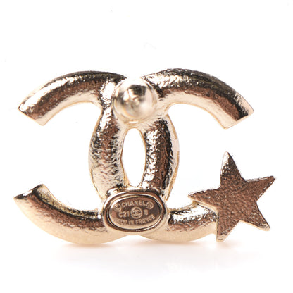 Chanel Crystal CC Starfall Earrings Gold 4 of 5
