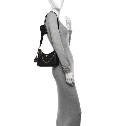 Prada Saffiano Lux Re-Edition 2005 Shoulder Bag Black 2 of 11