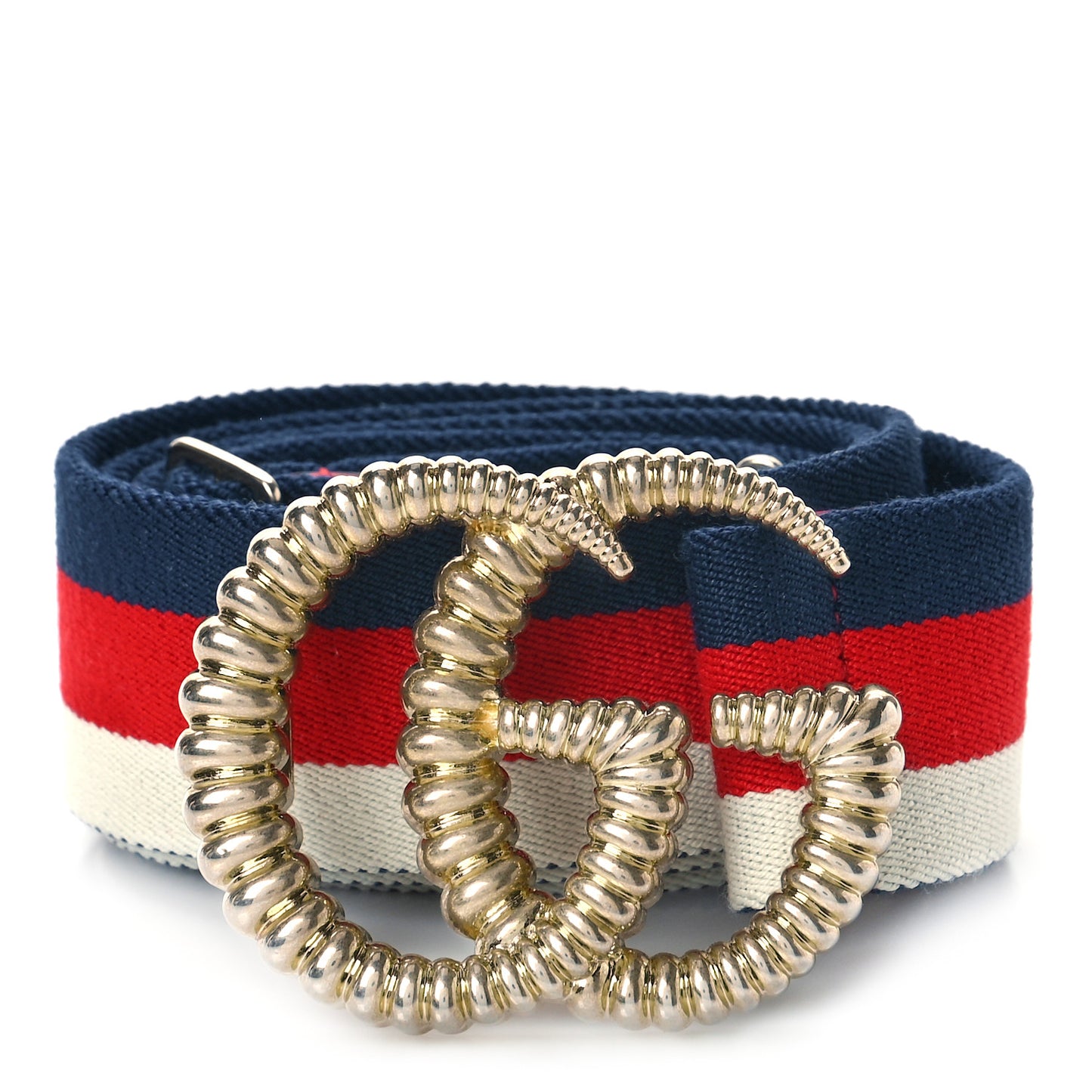 Canvas Torchon Double G Sylvie Web Belt 95 38 Red White Blue