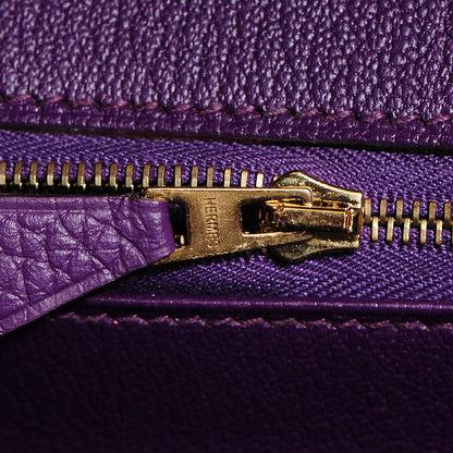 Hermes Taurillon Clemence Birkin 35 Ultraviolet 2 of 32