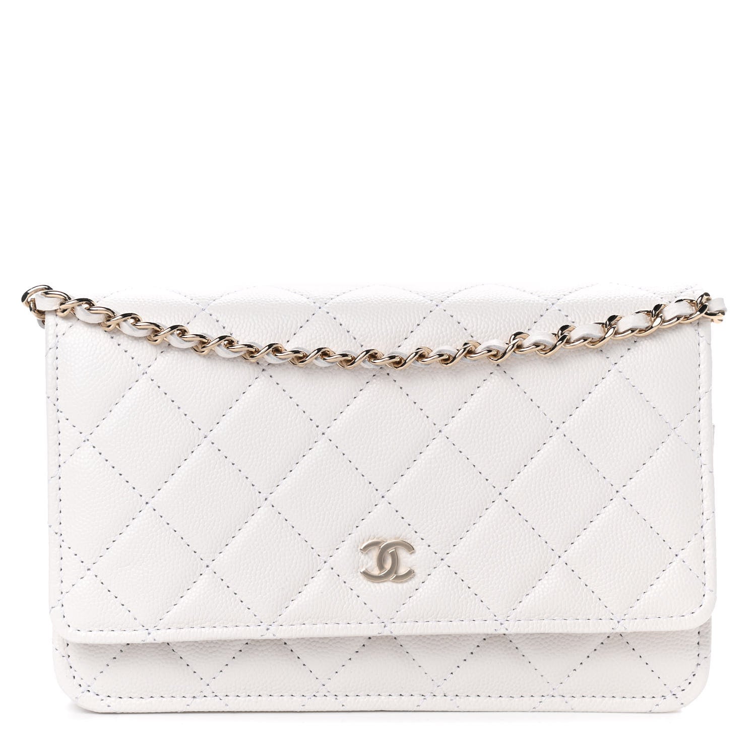 Chanel Caviar Quilted Wallet On Chain WOC White 1 of 11
