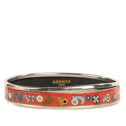 Hermes Enamel Printed Tohu Bohu Narrow Bracelet Orange 65 2 of 4