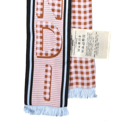 Fendi Woven Silk Fringe Vichy Wrappy Scarf Lilac 2 of 3