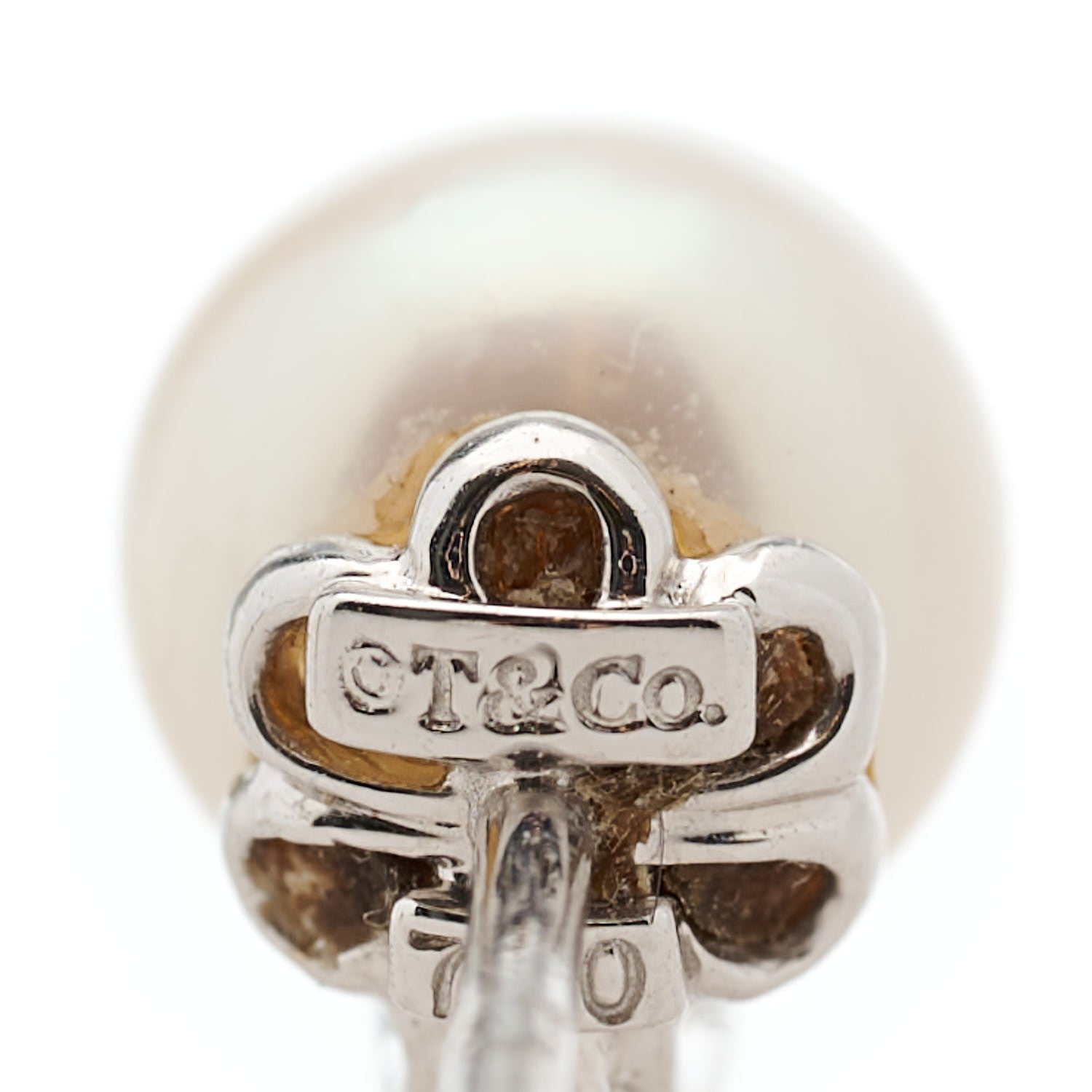 Tiffany 18K White Gold Diamond Akoya Pearl 6.5-7mm Signature Earrings 4 of 6