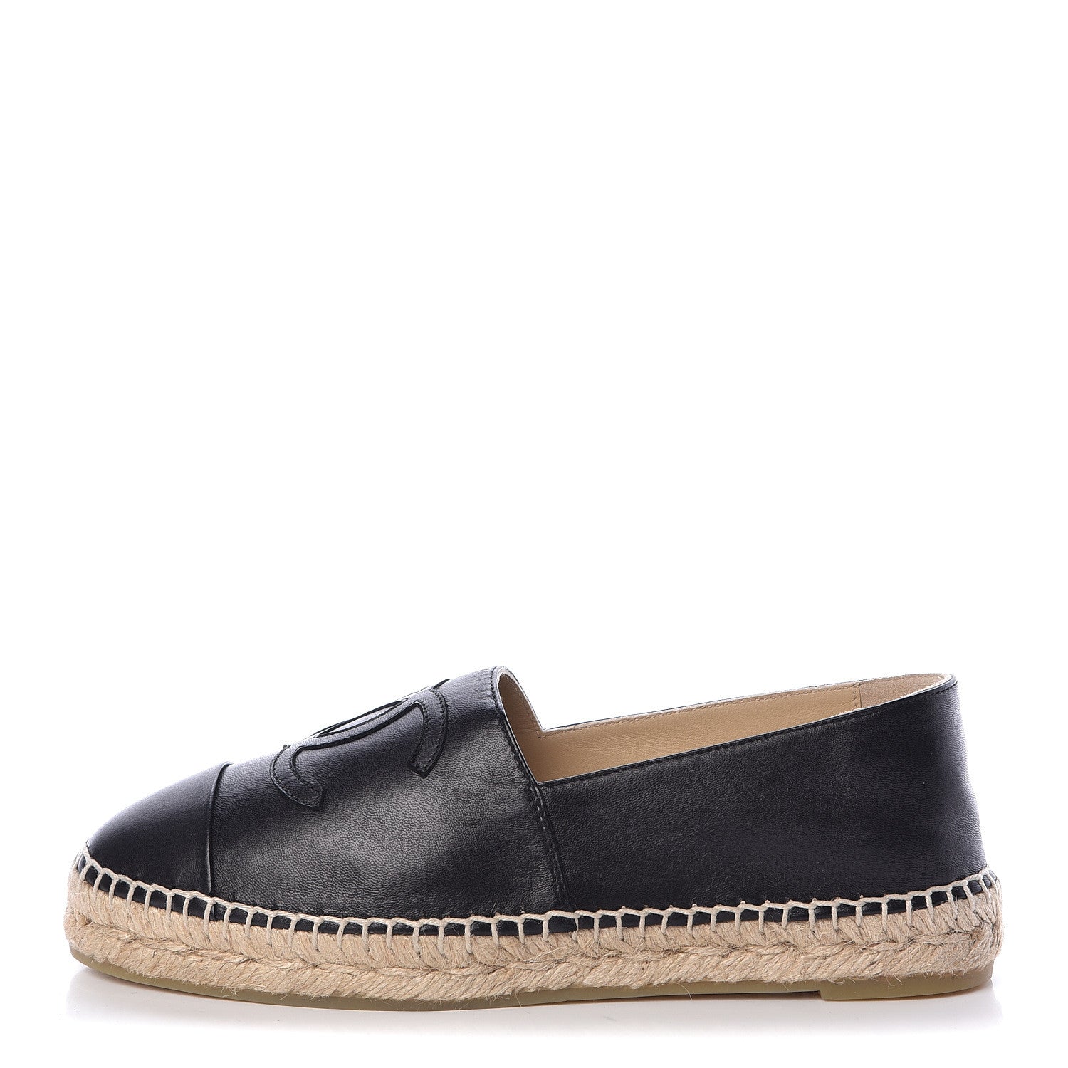 Chanel Lambskin CC Espadrilles 38 Black 1 of 9