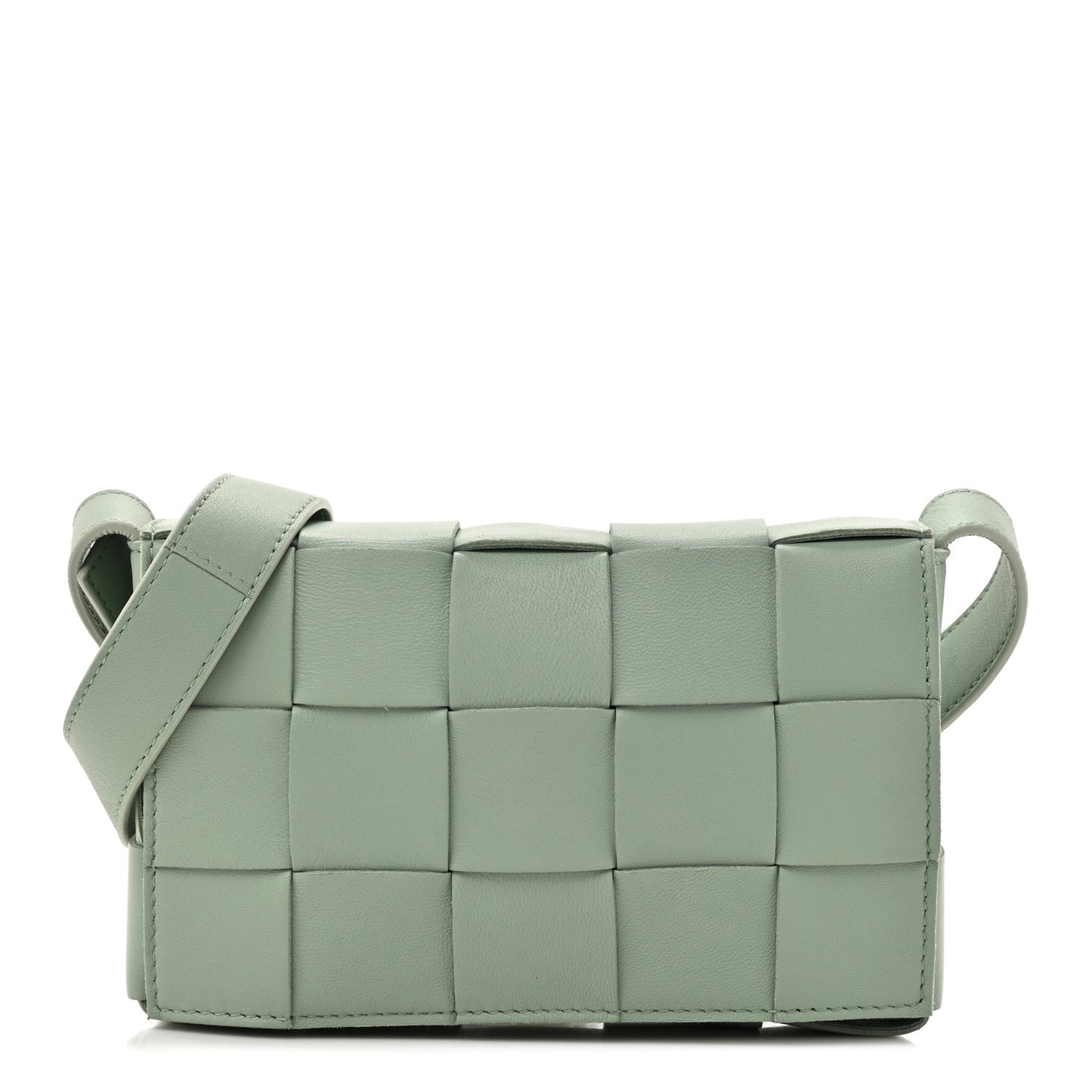 Lambskin Maxi Intreccio Small Cassette Crossbody Bag New Sauge