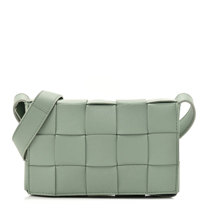 Bottega Veneta Lambskin Maxi Intreccio Small Cassette Crossbody Bag New Sauge 1 of 12