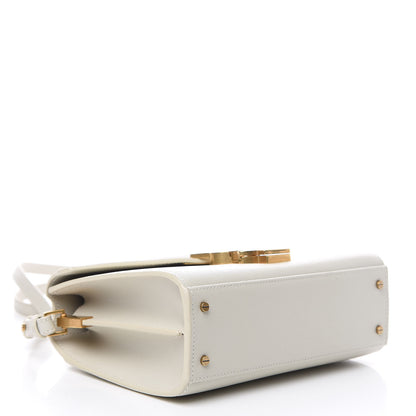 Saint Laurent Grain de Poudre Mini Classic Monogram Cassandra Top Handle Vintage White 3 of 8