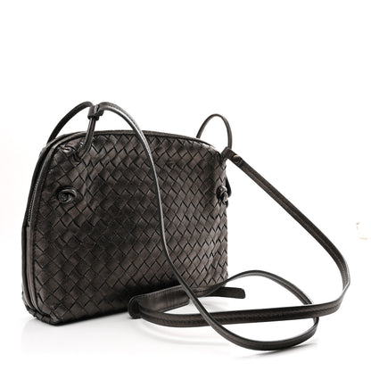 Bottega Veneta Metallic Nappa Intrecciato Nodini Crossbody Messenger Dark Grey 3 of 10