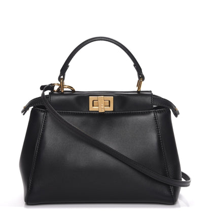 Fendi Nappa Mini Peekaboo Iconic Satchel Black 1 of 8
