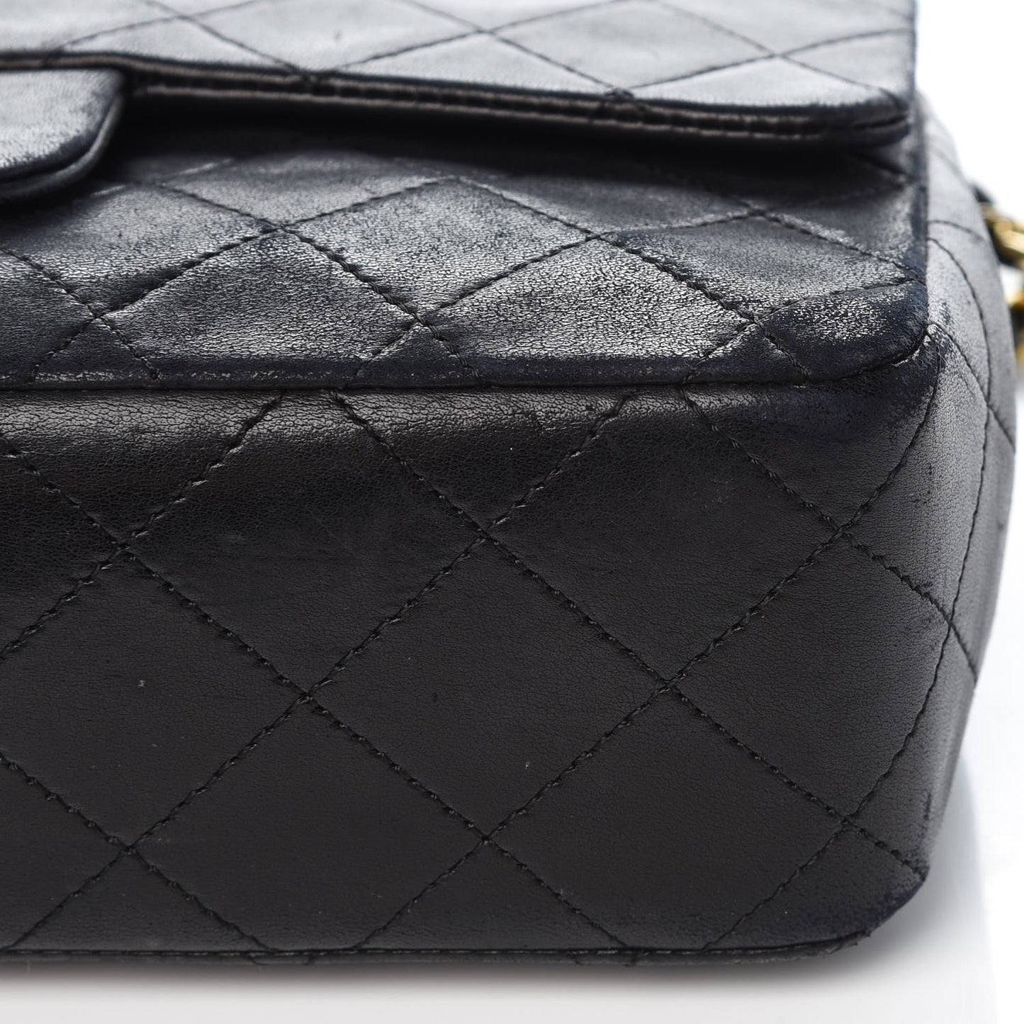 Lambskin Quilted Small Double Flap Black