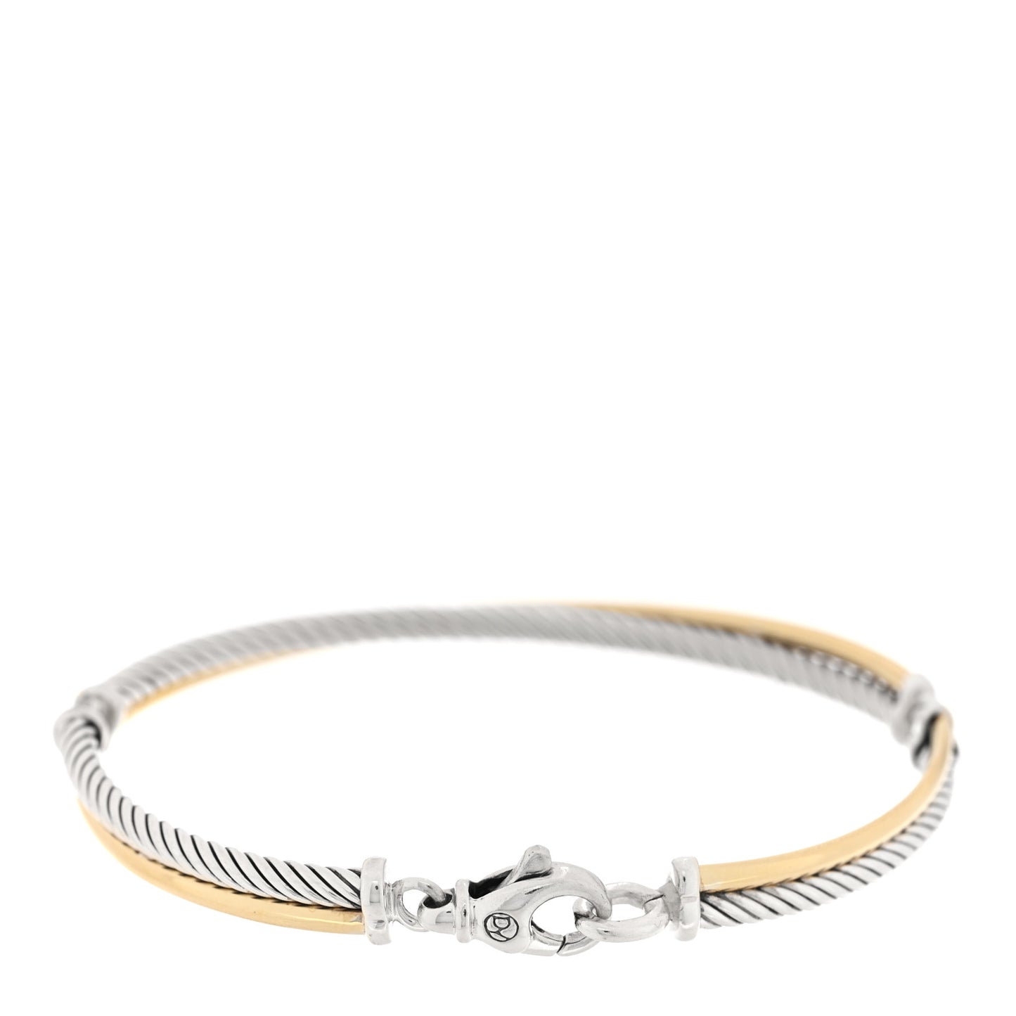 Sterling Silver 18K Yellow Gold 3mm Crossover Bracelet