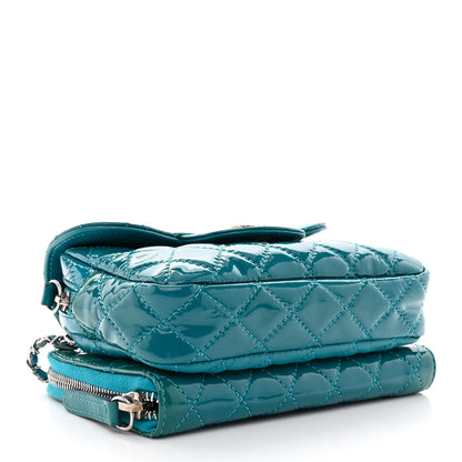 Chanel Patent Brilliant Mini Flap WOC Bag Blue 4 of 13