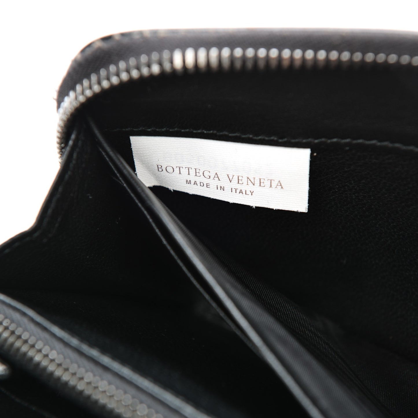 Nappa Ricamo Placcato Zip Around Wallet Nero Black