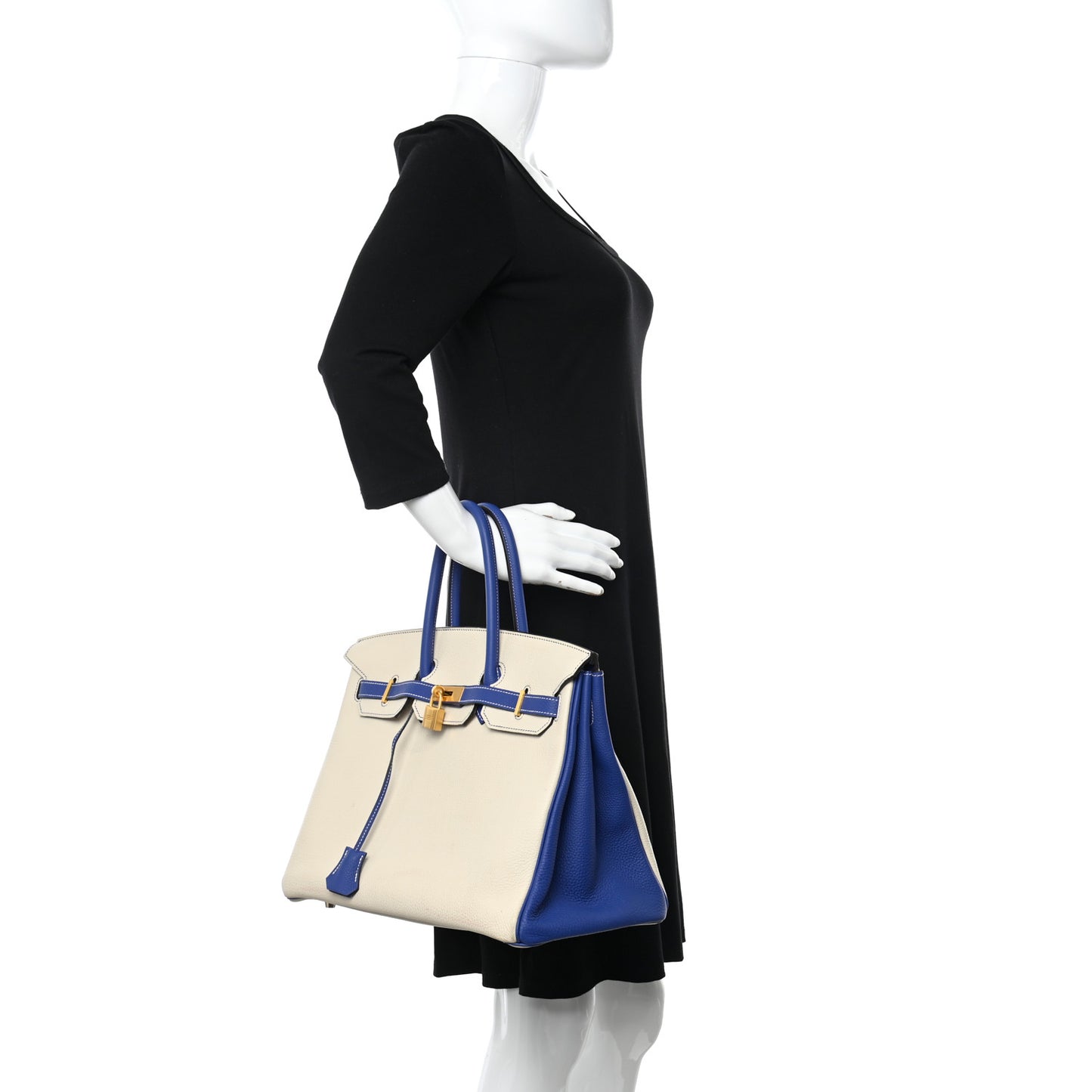 Togo Horseshoe Birkin 35 Craie Bleu Electric