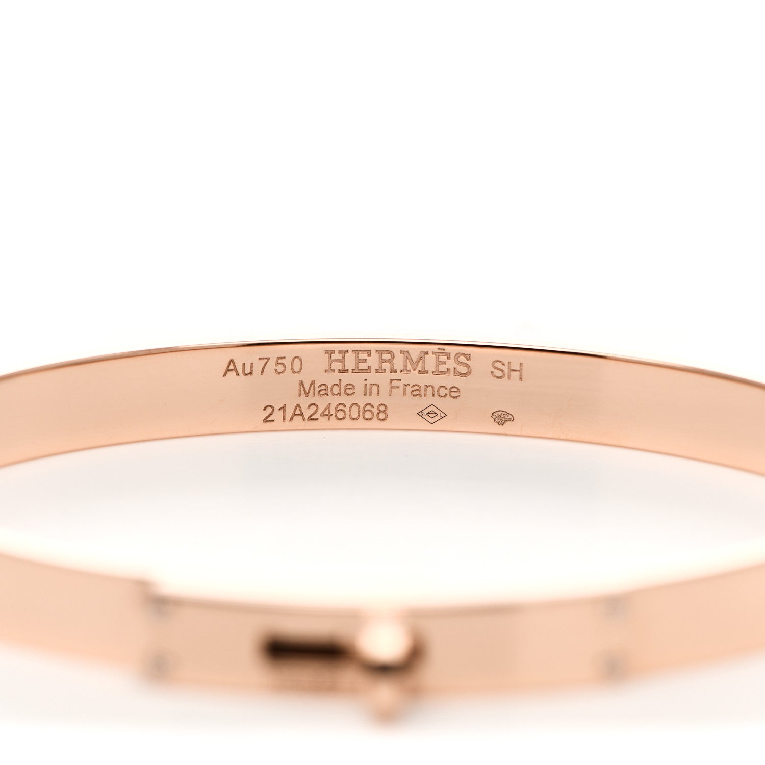 Hermes 18K Rose Gold Diamond PM Kelly Bracelet SH 3 of 5
