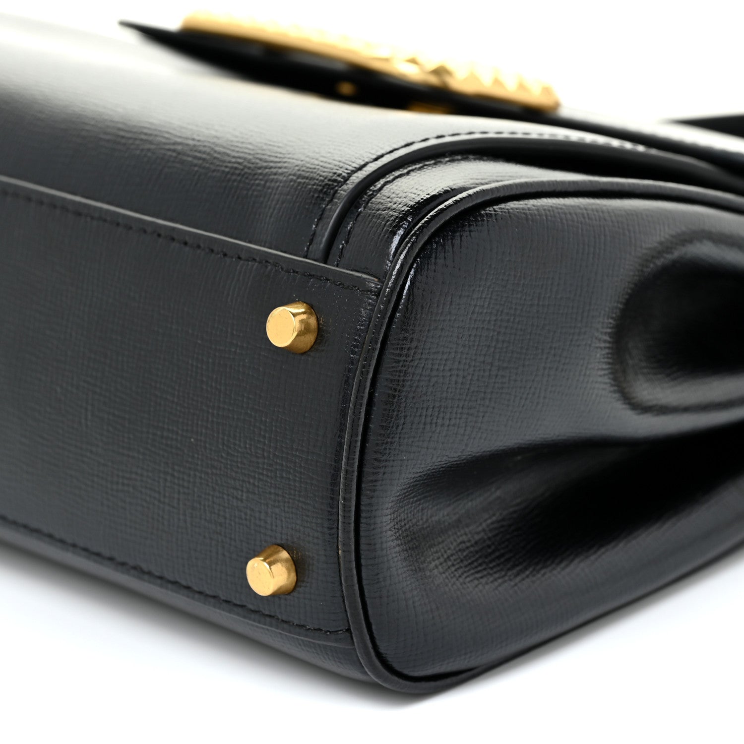 Valentino Garavani Grainy Calfskin Rockstud Medium Alcove Top-Handle Bag Black 10 of 16